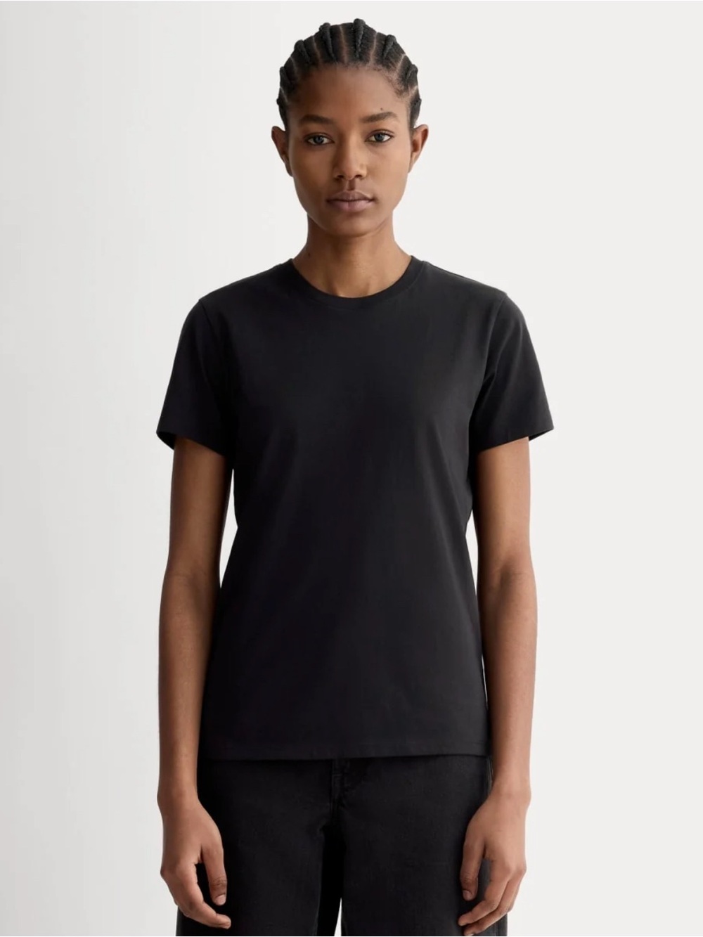 Everlane Black T Shirt - Slim Crew in Essential Cottom